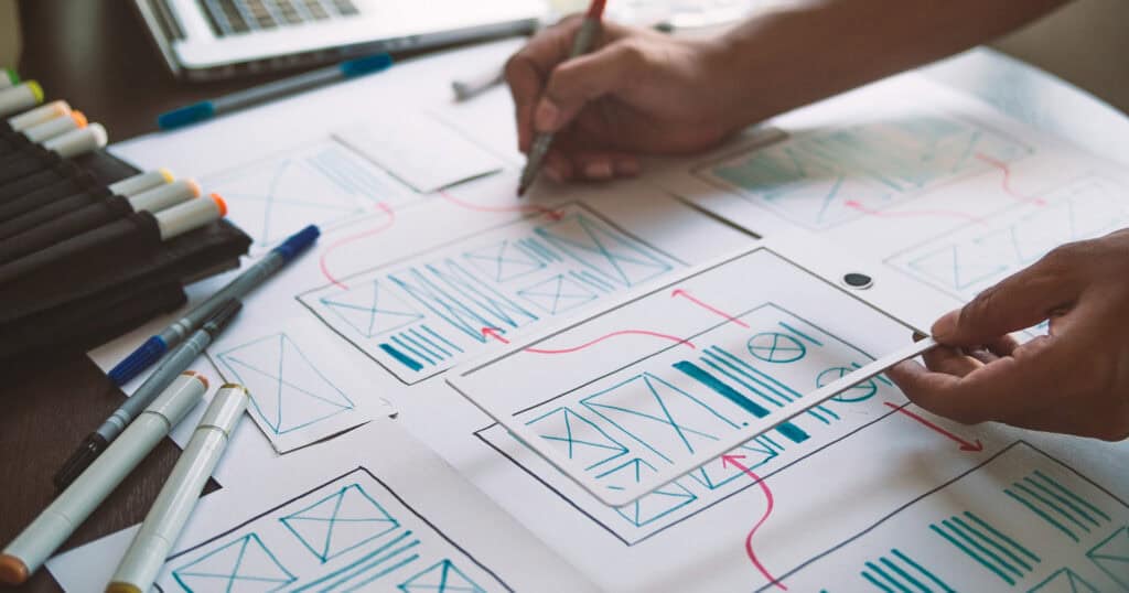 custom website planning and wireframe design process