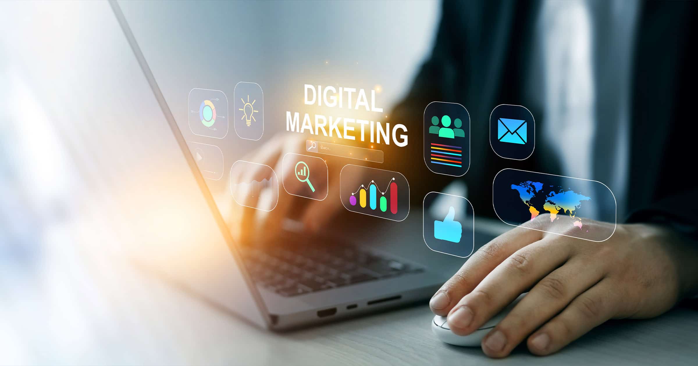 digital marketing strategy showing seo ads and lead generation