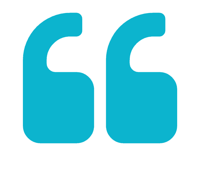 Customer testimonial quote marks