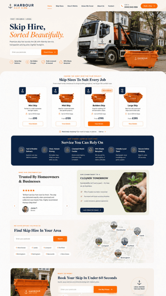 Skip hire website design concept 9