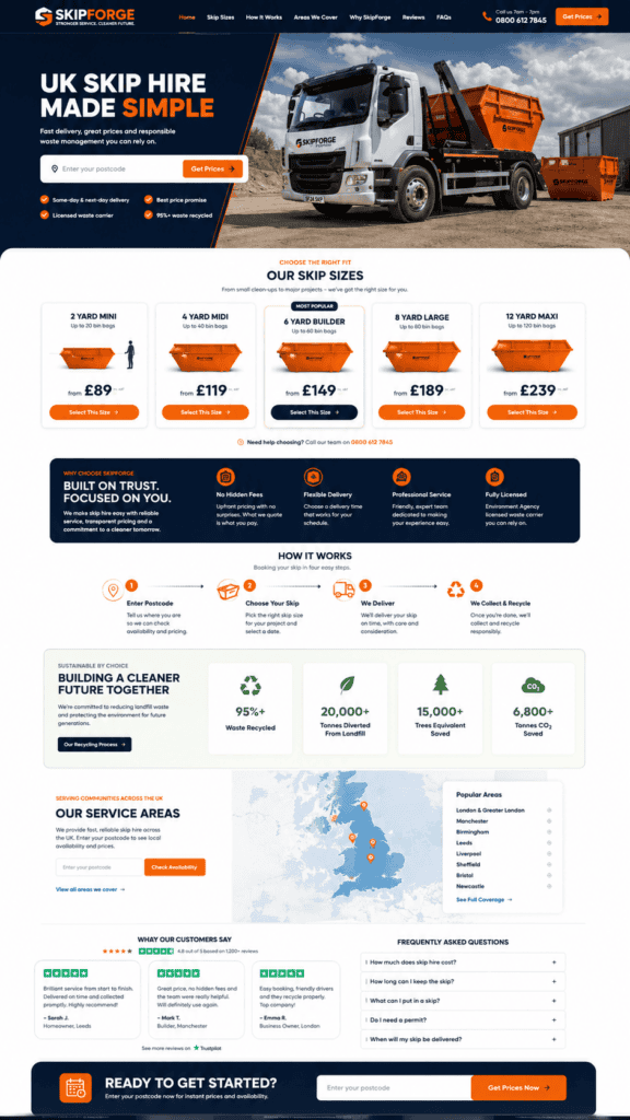 Skip hire website design concept 11