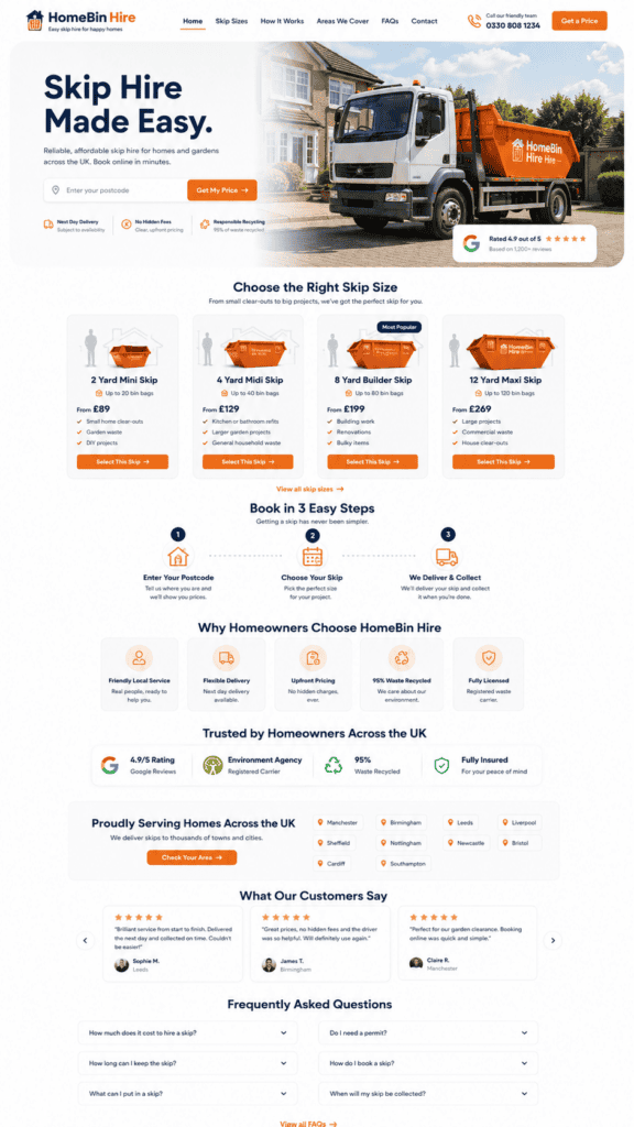 Skip hire website design concept 14