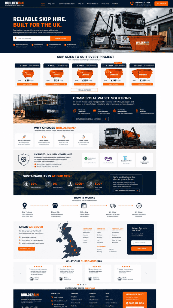 Skip hire website design concept 15